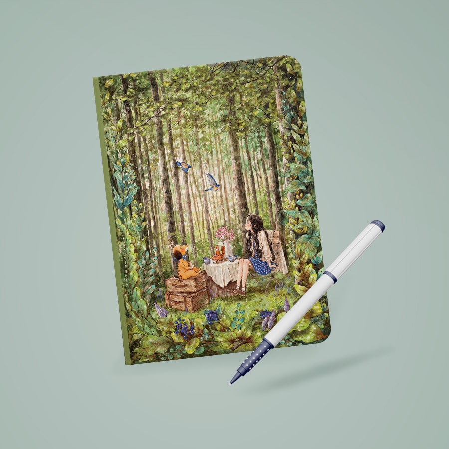 숲속 작은 카페 애뽈 제본 레더 노트