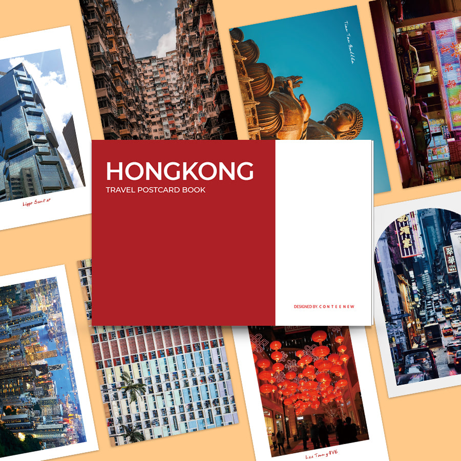 HongKong Travel 홍콩 엽서북 여행 감성 도시 포토 18장 패키지