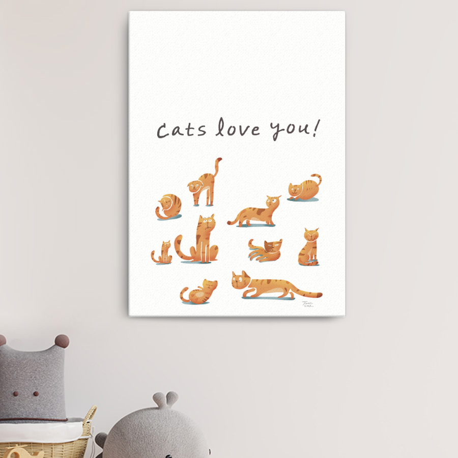 고양이는 당신을 사랑합니다 글림작가 임진순 캔버스 액자 A규격