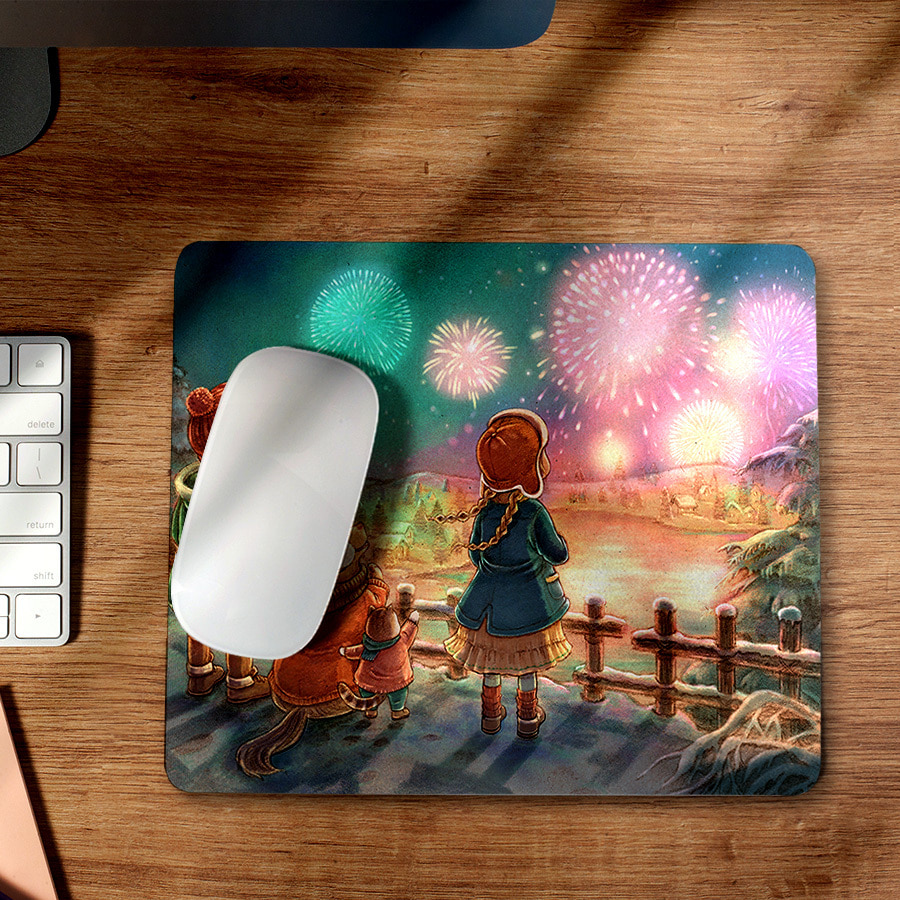 HAPPY NEW YEAR, 아리ARI 마우스 패드 명화 작품 그림 디자인