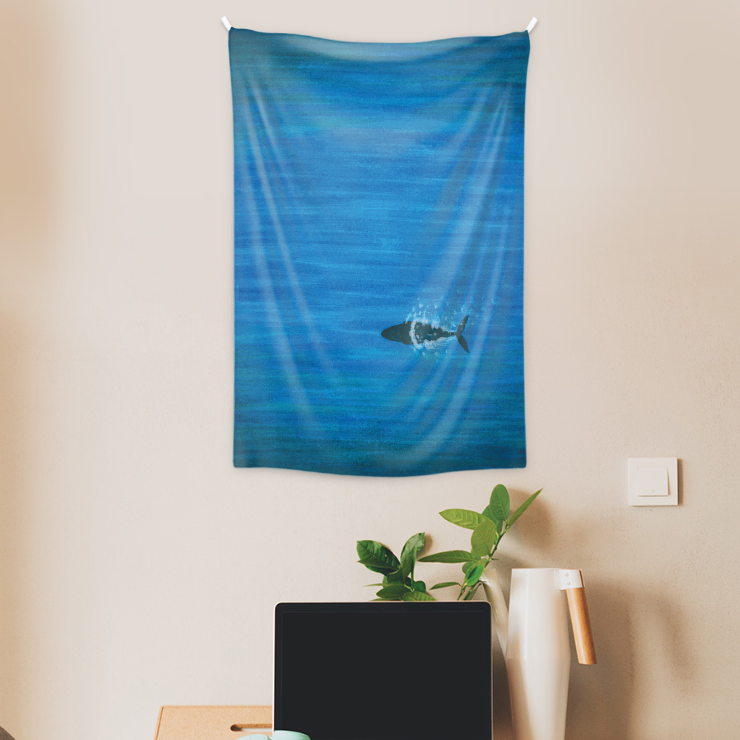 고래 키니문 천 패브릭 포스터