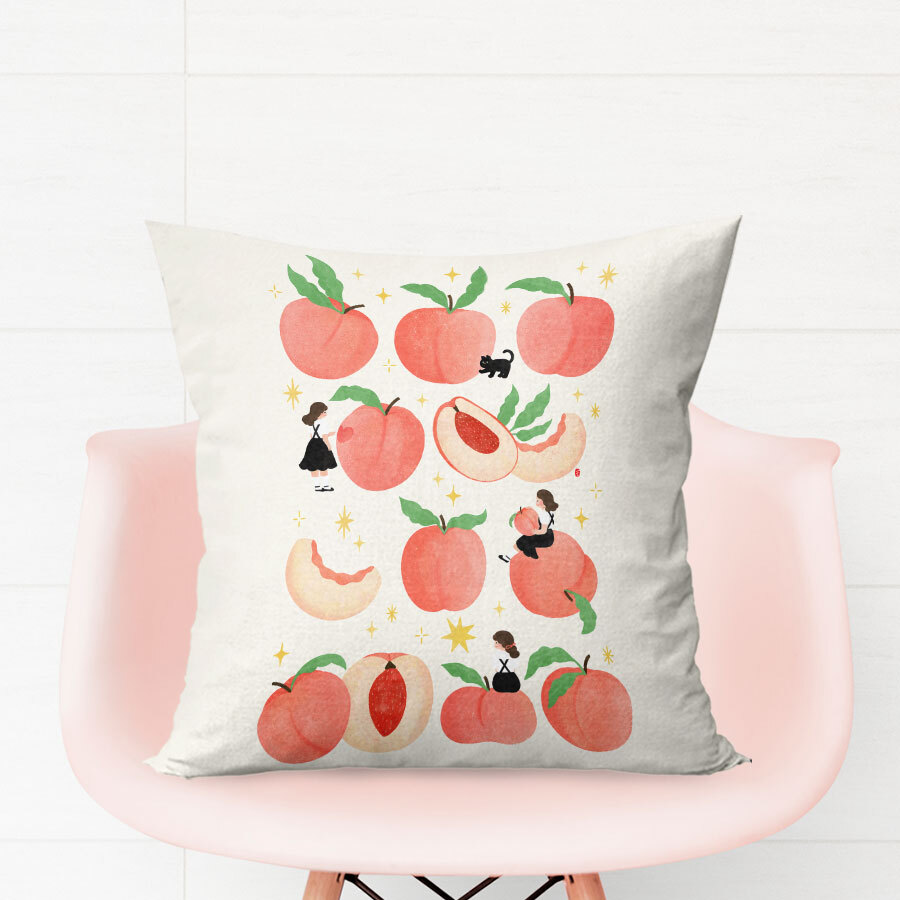 Peachy peachy 알로쏭지 쿠션 커버