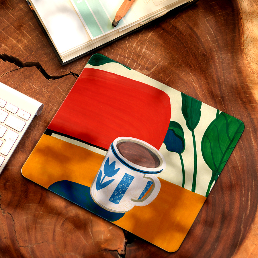 커피가득오후, 이호석탄 마우스 패드 명화 작품 그림 디자인