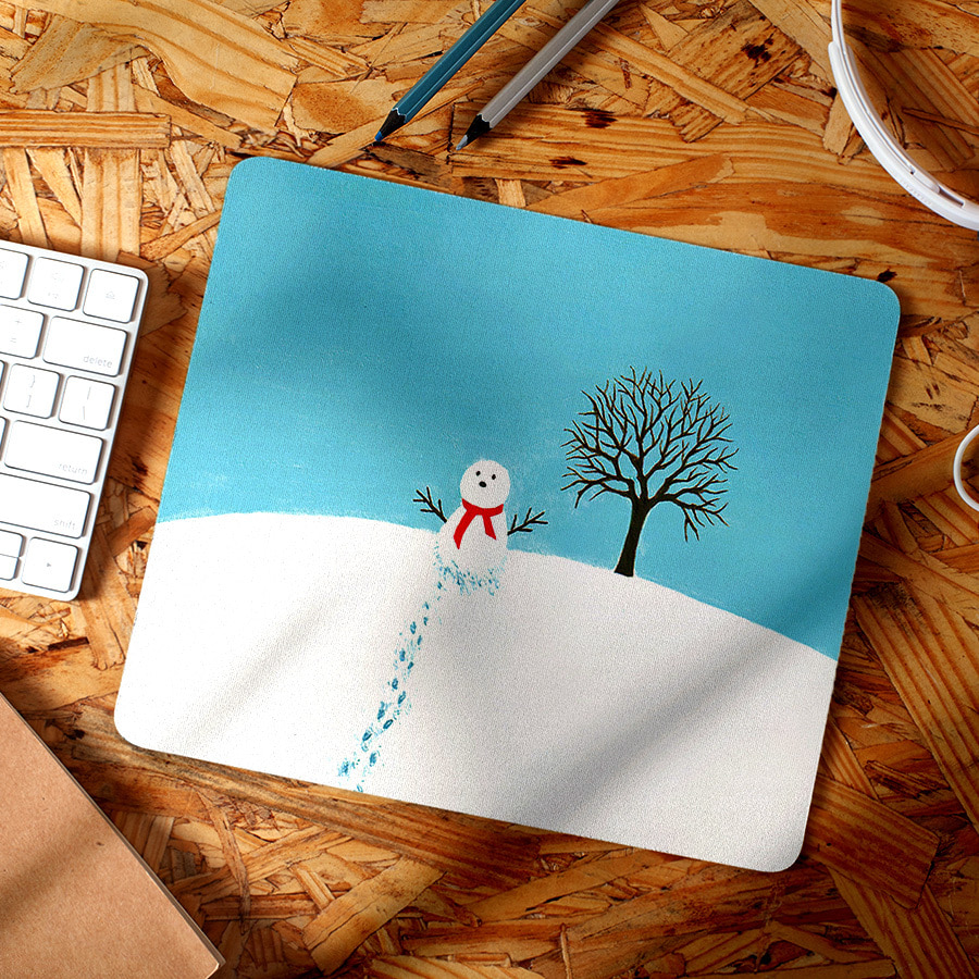 눈사람, 키니문 마우스 패드 명화 작품 그림 디자인