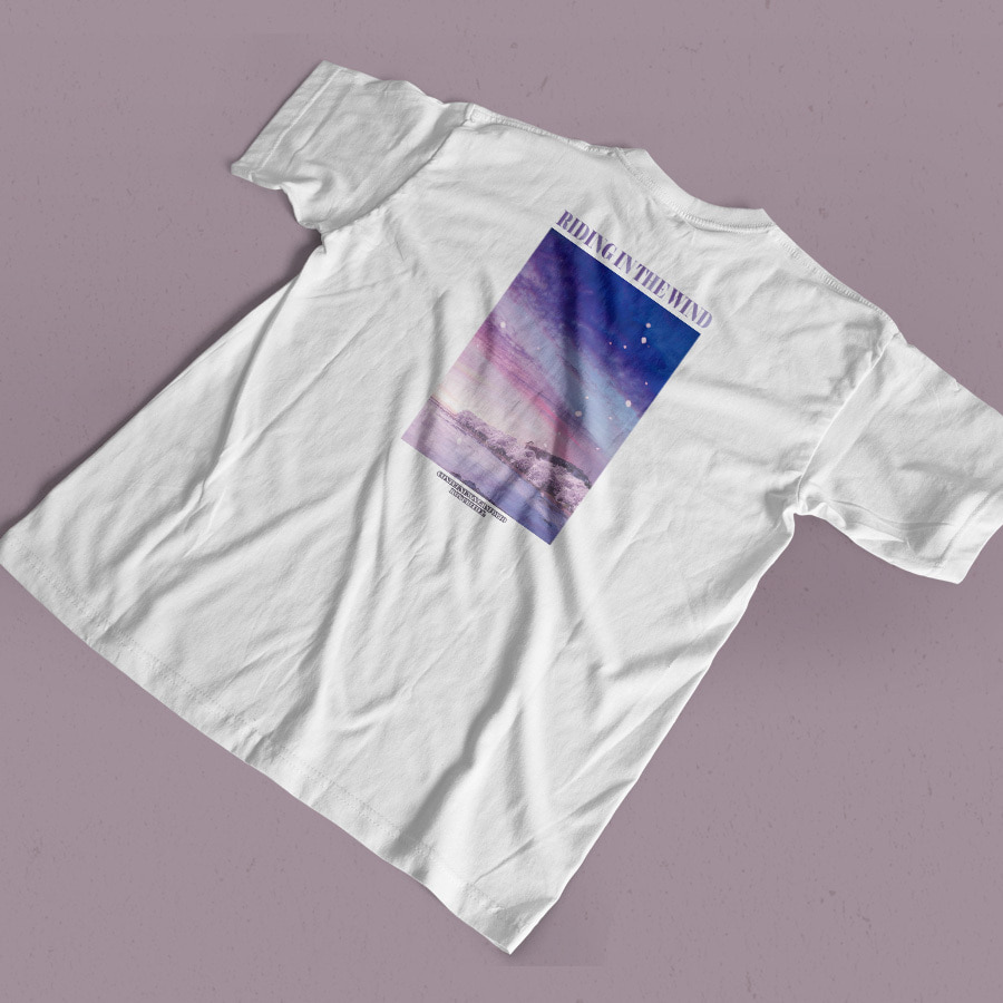 바람을 타고 로이 크리티엘 반팔 라운드 티셔츠 여름 아트 디자인