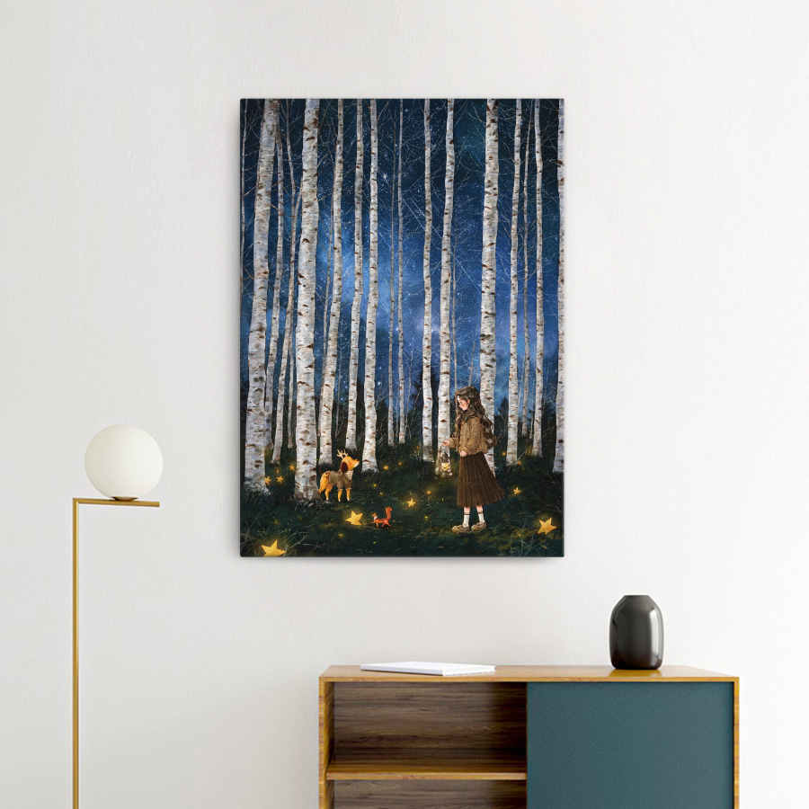 별똥별 내리는 숲 애뽈 작가 캔버스 액자 포스터