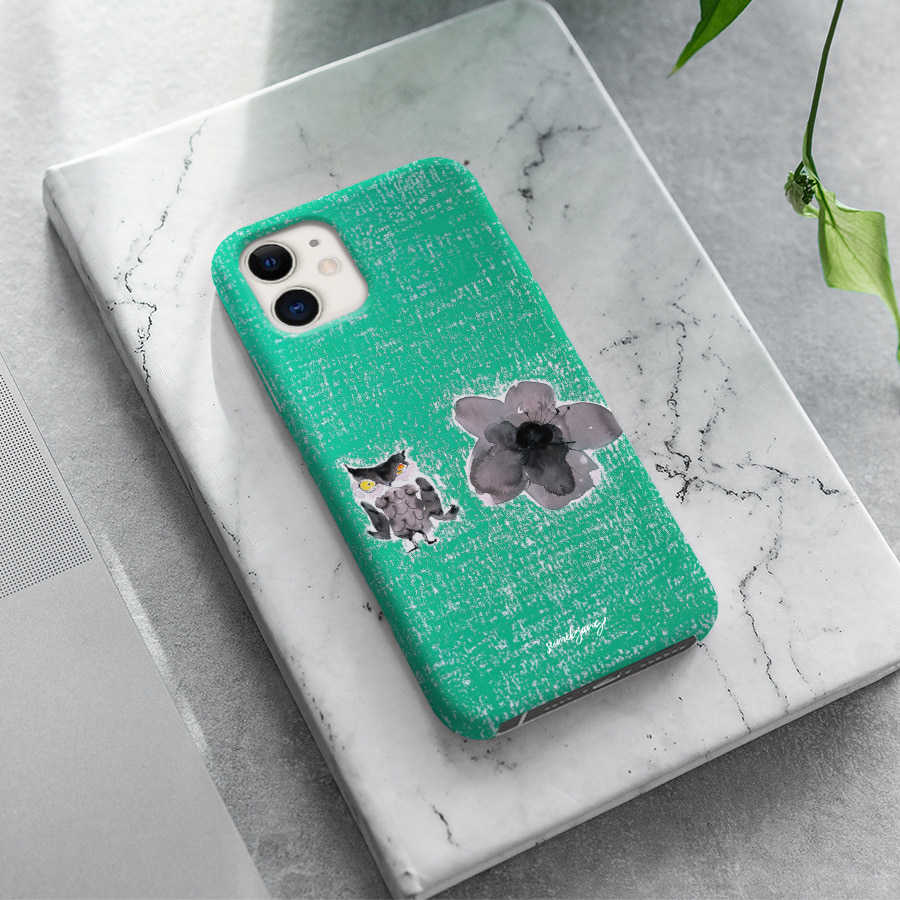 부엉이와 먹꽃 장은용 폰케이스 디자인 슬림 젤리 범퍼 카드 아이폰 15 갤럭시 S24