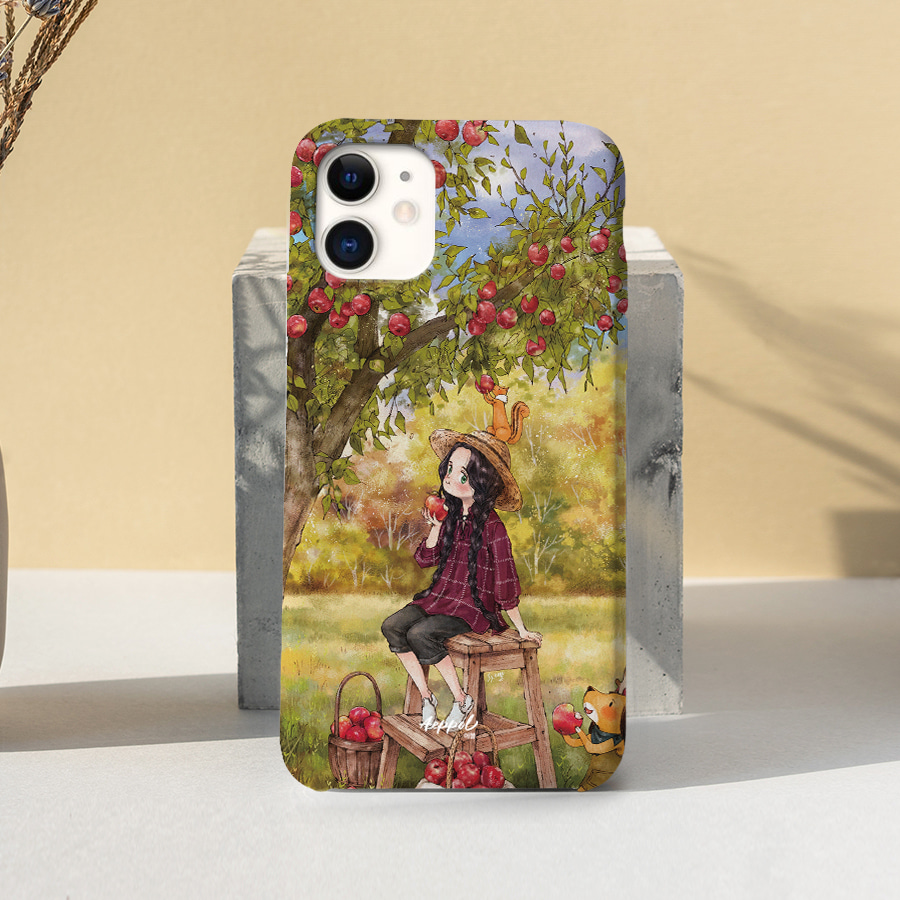 붉게 익은 가을 한입, 애뽈 폰케이스 디자인 슬림 젤리 범퍼 카드 아이폰 15 갤럭시 S24