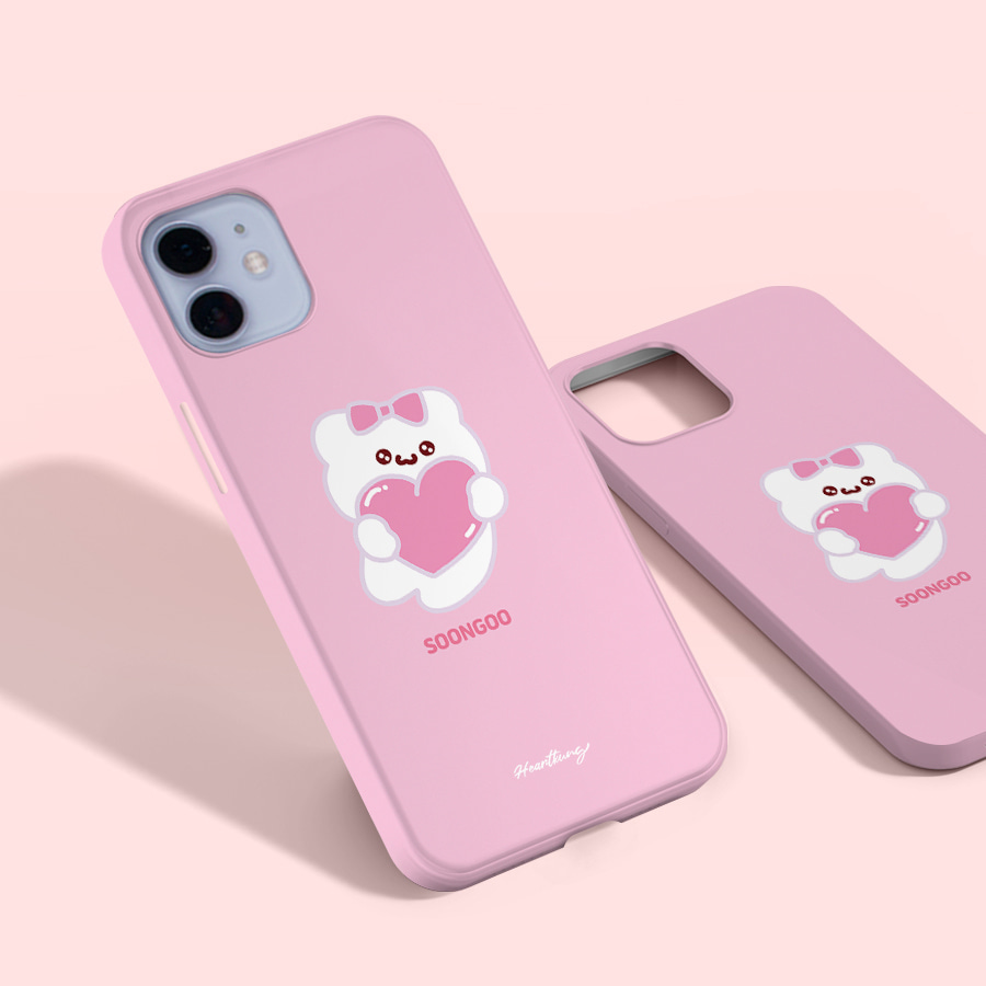 귀여운곰돌이 순구의 하트배달, 하트쿵 폰케이스 디자인 슬림 젤리 범퍼 카드 아이폰 15 갤럭시 S23