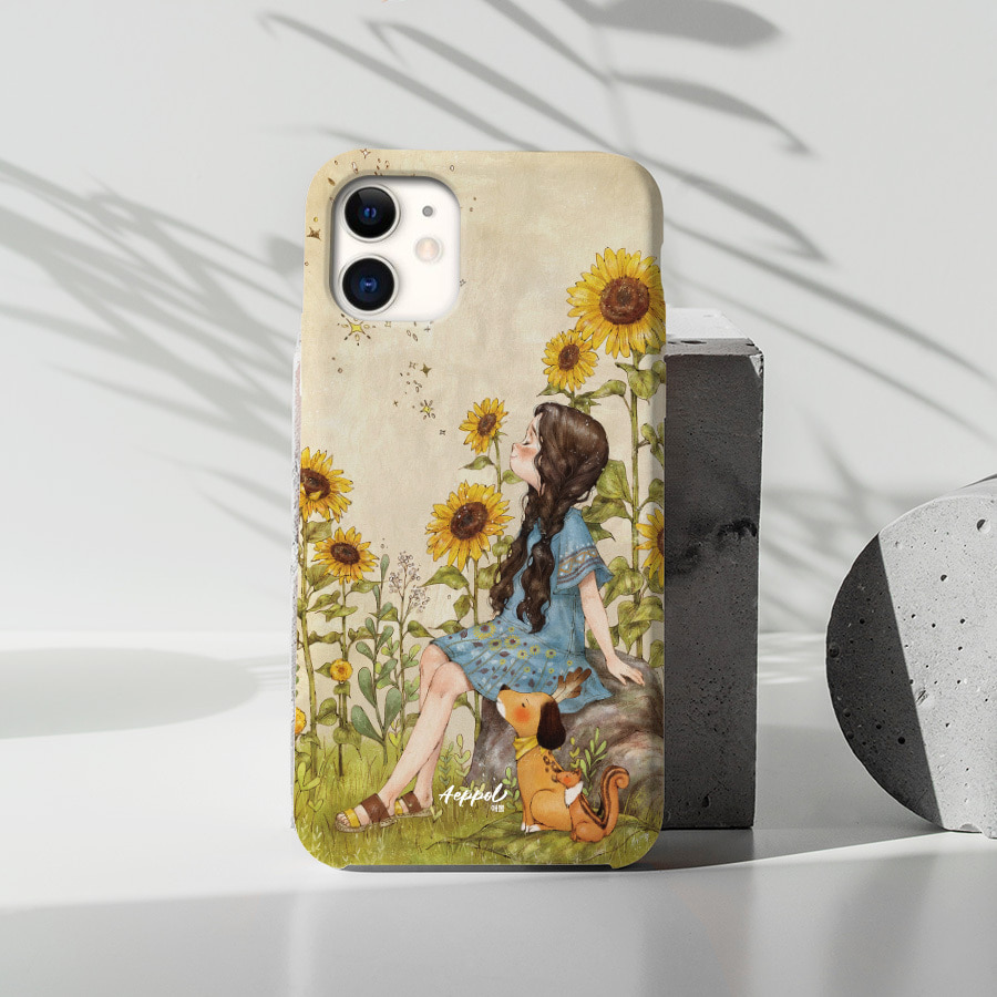 해바라기 처럼, 애뽈 폰케이스 디자인 슬림 젤리 범퍼 카드 아이폰 15 갤럭시 S24