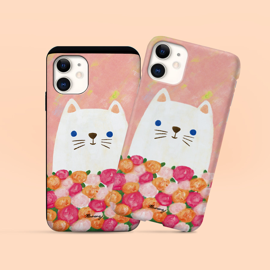 장미와 고양이, 일루몽 폰케이스 디자인 슬림 젤리 범퍼 카드 아이폰 15 갤럭시 S24