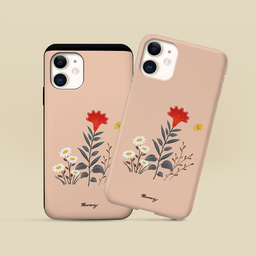 꽃과 나비2, 일루몽 폰케이스 디자인 슬림 젤리 범퍼 카드 아이폰 15 갤럭시 S24