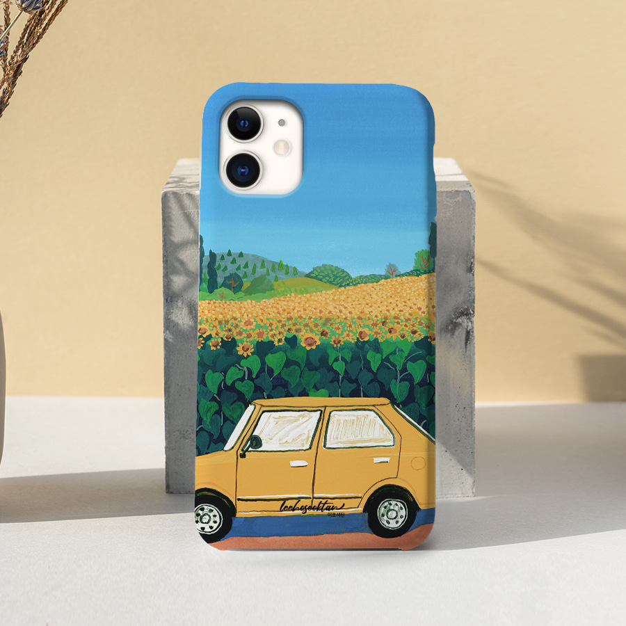 해바라기 밭, 이호석탄 폰케이스 디자인 슬림 젤리 범퍼 카드 아이폰 15 갤럭시 S24