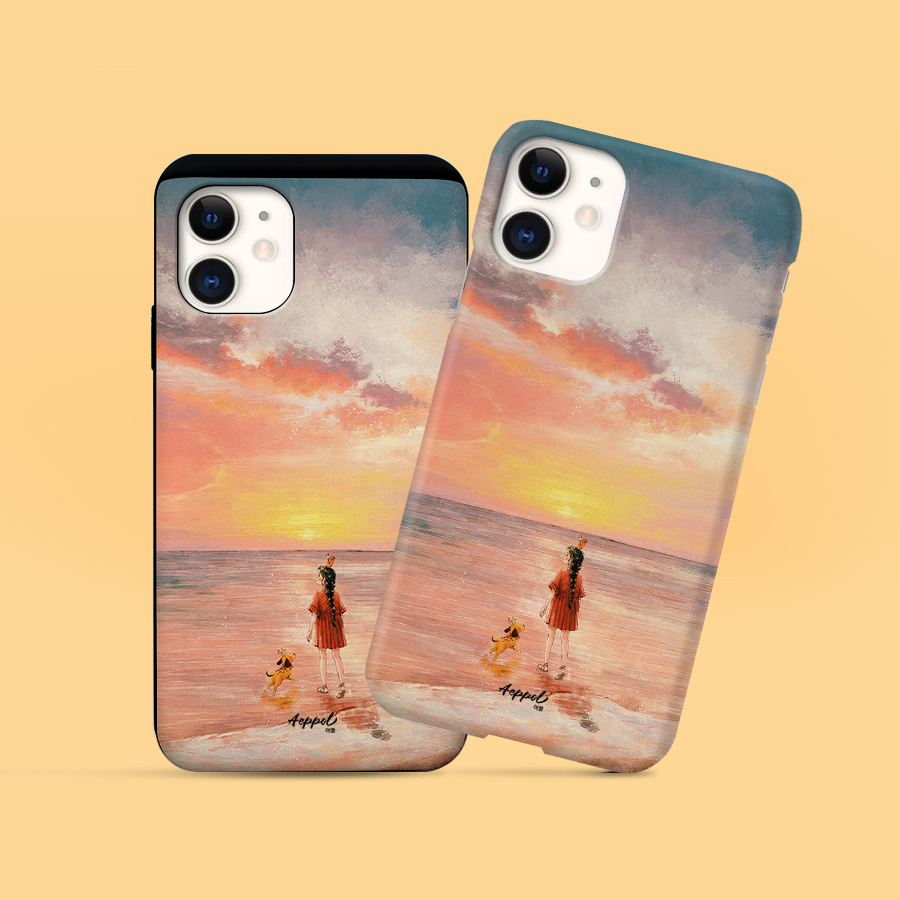 노을바다, 애뽈 폰케이스 디자인 슬림 젤리 범퍼 카드 아이폰 15 갤럭시 S23