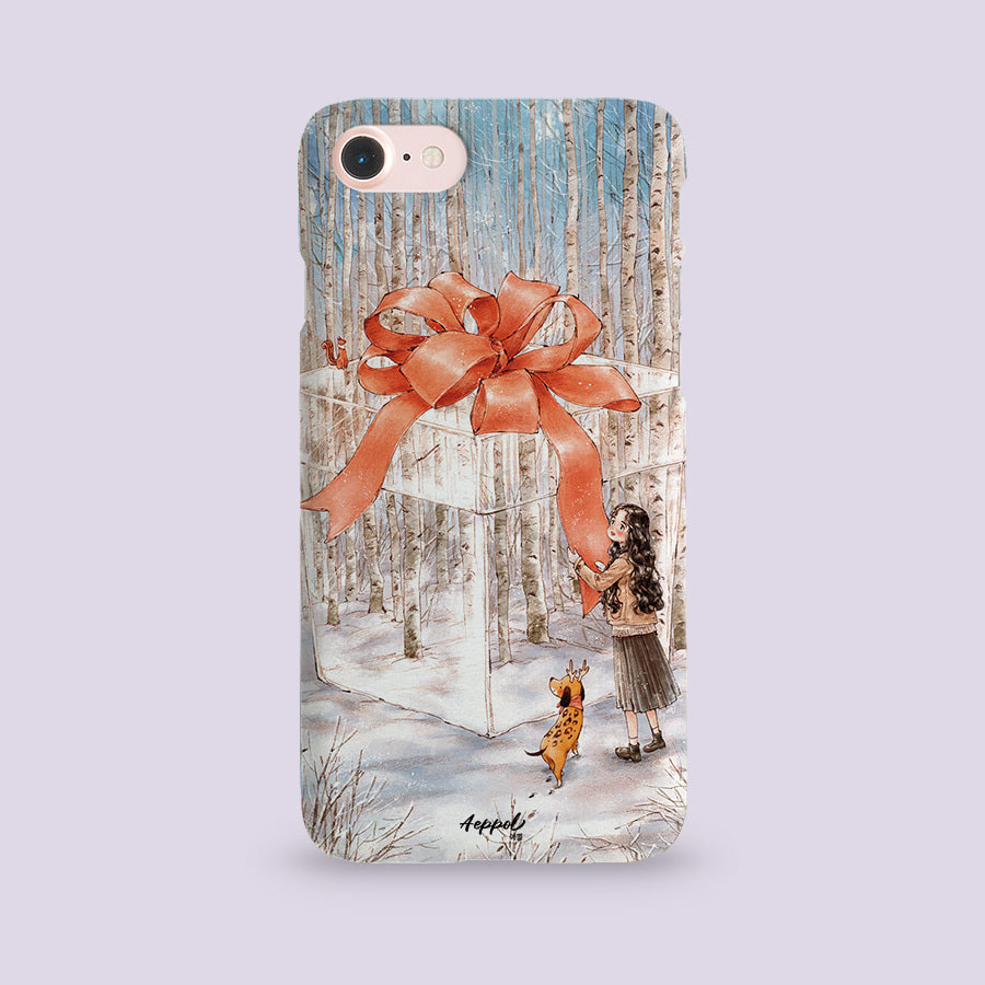 겨울의 선물, 애뽈 폰케이스 디자인 슬림 젤리 범퍼 카드 아이폰 15 갤럭시 S24