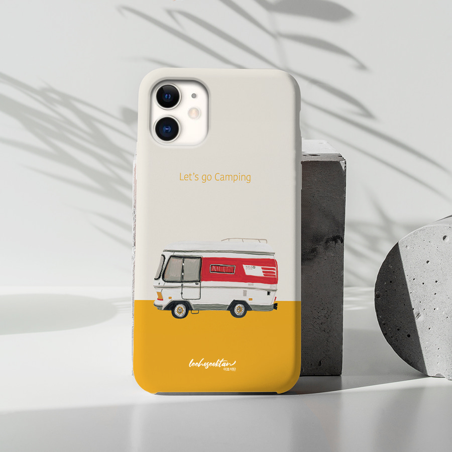 Lets go Camping, 이호석탄 폰케이스 디자인 슬림 젤리 범퍼 카드 아이폰 15 갤럭시 S24