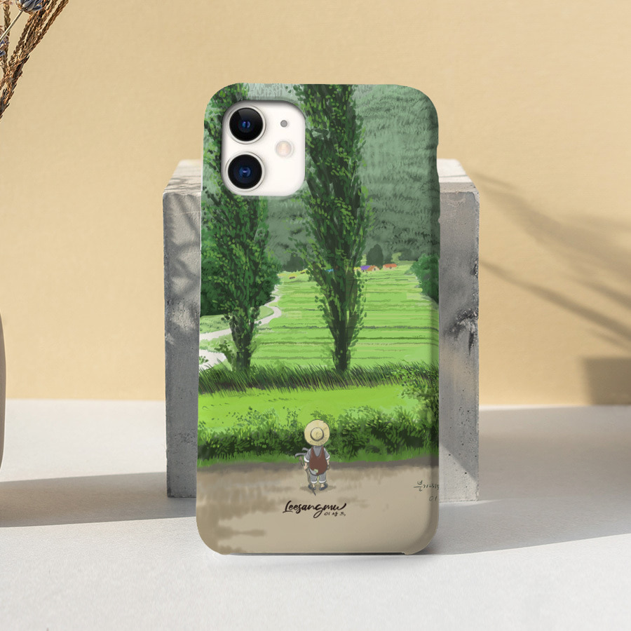 미류나무와 동자승, 이상무 폰케이스 디자인 슬림 젤리 범퍼 카드 아이폰 15 갤럭시 S24