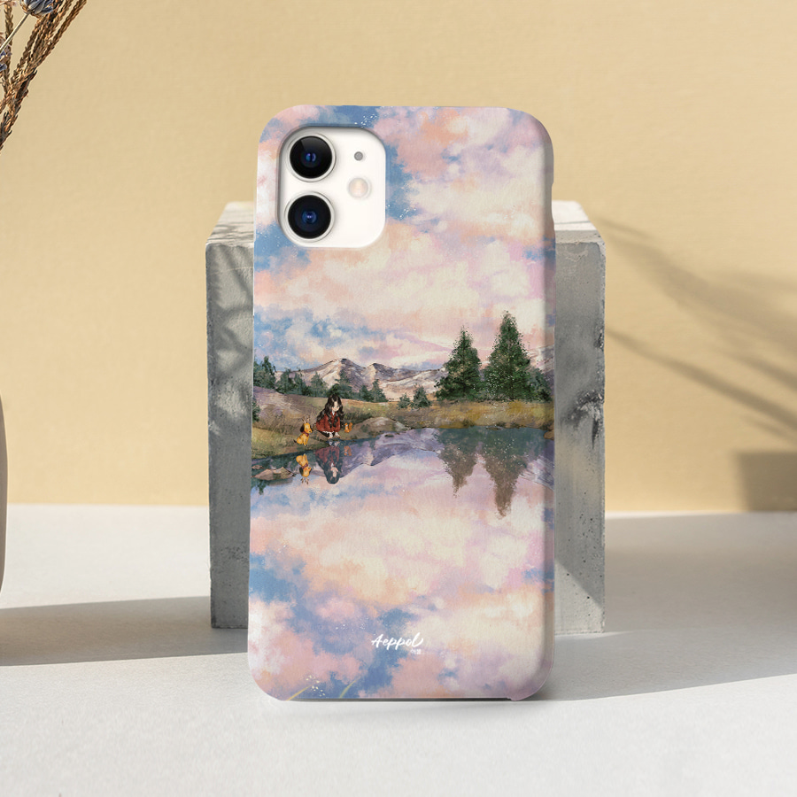 거울 호수, 애뽈 폰케이스 디자인 슬림 젤리 범퍼 카드 아이폰 15 갤럭시 S24
