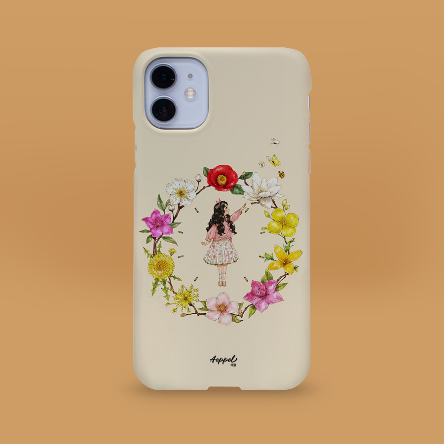 봄꽃시계, 애뽈 폰케이스 디자인 슬림 젤리 범퍼 카드 아이폰 15 갤럭시 S24