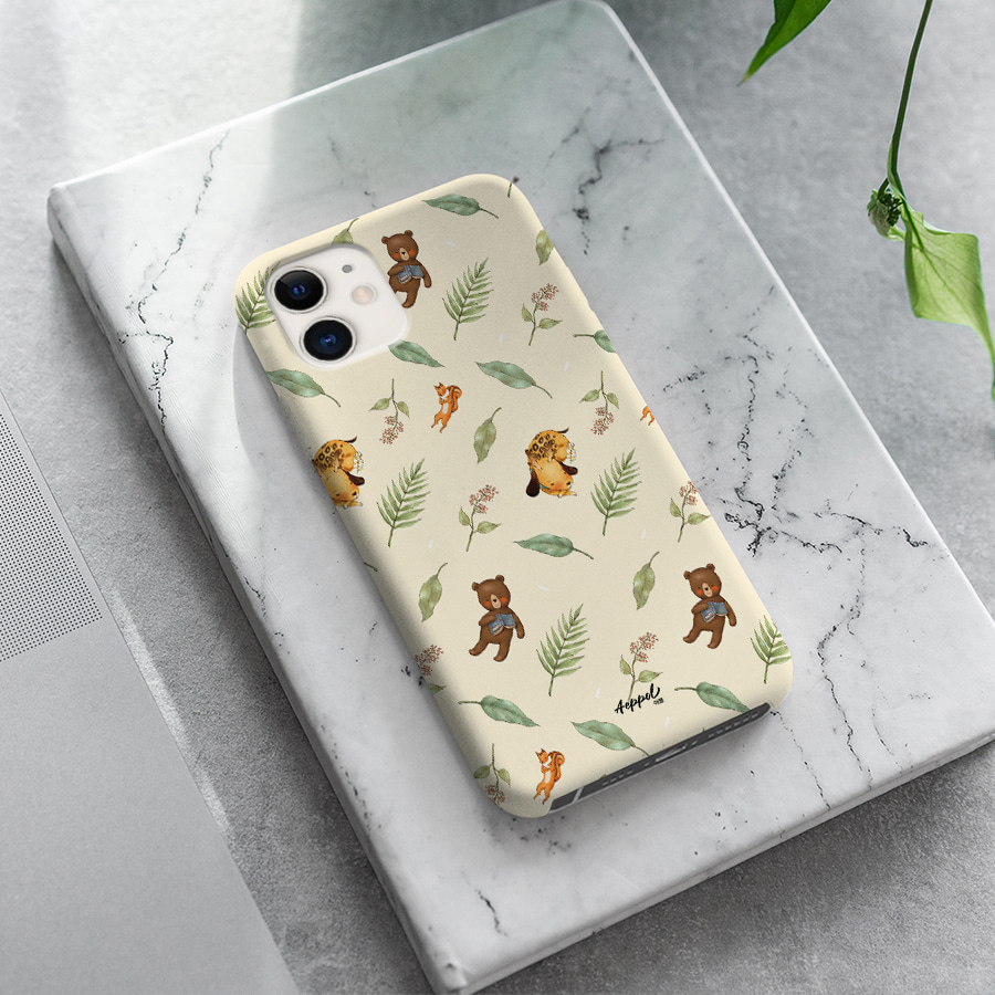 풀잎향기 베이지, 애뽈 폰케이스 디자인 슬림 젤리 범퍼 카드 아이폰 15 갤럭시 S24
