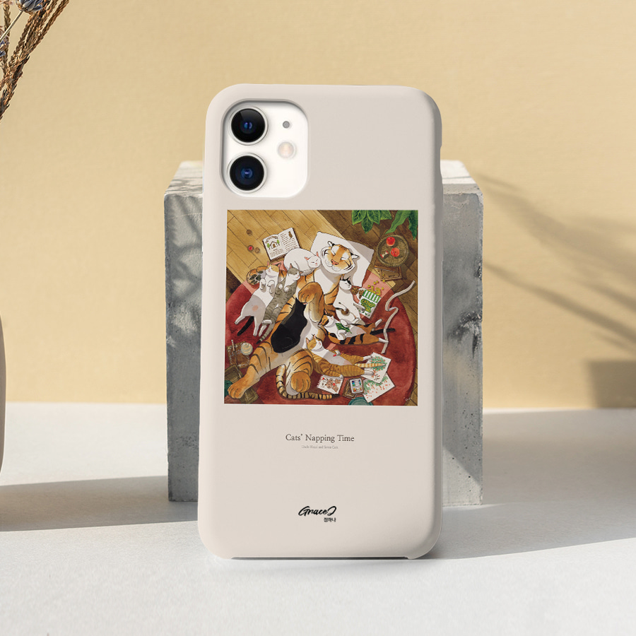 낮잠, GraceJ 작가 폰케이스 디자인 슬림 젤리 범퍼 카드 아이폰 15 갤럭시 S24