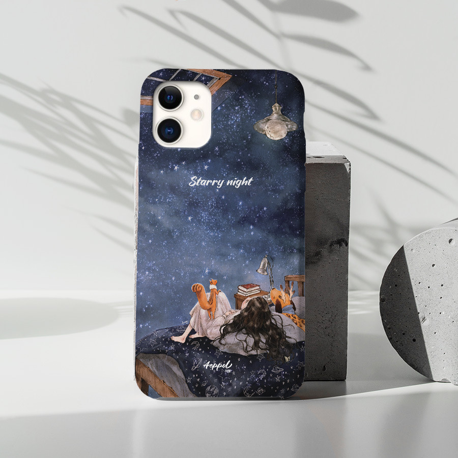 별 내리는 밤, 애뽈 폰케이스 디자인 슬림 젤리 범퍼 카드 아이폰 15 갤럭시 S24