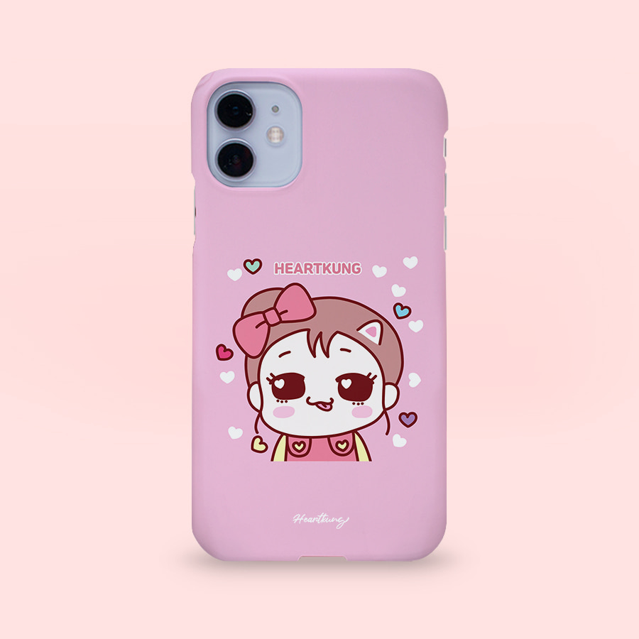 핑크리본 하트쿵, 하트쿵 폰케이스 디자인 슬림 젤리 범퍼 카드 아이폰 15 갤럭시 S23