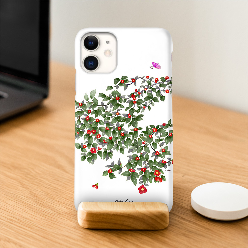 동백꽃처럼 뜨거움 품고 푸르나 폰케이스 디자인 슬림 젤리 범퍼 카드 아이폰 15 갤럭시 S24