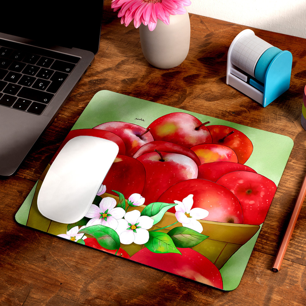 사과  풍요로운 축복 푸르나 아트 마우스 키보드 게이밍 패드 게이밍패드 매트
