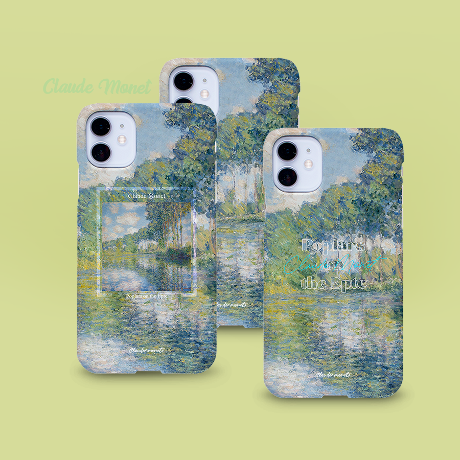 엡트 강가의 포플러, 클로드모네 폰케이스 디자인 슬림 젤리 범퍼 카드 아이폰 15 갤럭시 S24
