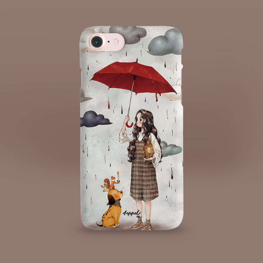 작은 우산 하나, 애뽈 폰케이스 디자인 슬림 젤리 범퍼 카드 아이폰 15 갤럭시 S24
