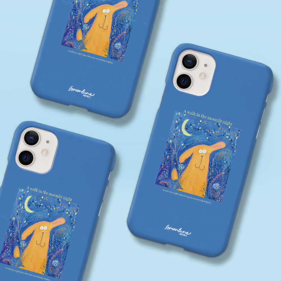 달밤산책, 레몬루나 폰케이스 디자인 슬림 젤리 범퍼 카드 아이폰 15 갤럭시 S24