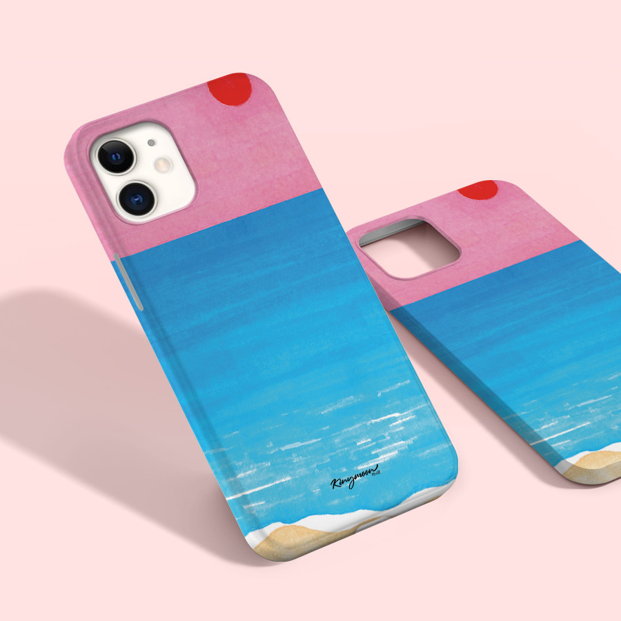핑크빛 하늘, 키니문 폰케이스 디자인 슬림 젤리 범퍼 카드 아이폰 15 갤럭시 S23