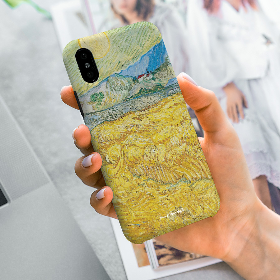 생폴 병원 뒤 리퍼가 있는 밀밭, 빈센트 반 고흐 폰케이스 디자인 슬림 젤리 범퍼 카드 아이폰 15 갤럭시 S24