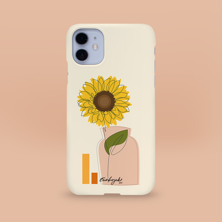 해바라기 꽃병, 으녁 폰케이스 디자인 슬림 젤리 범퍼 카드 아이폰 15 갤럭시 S24