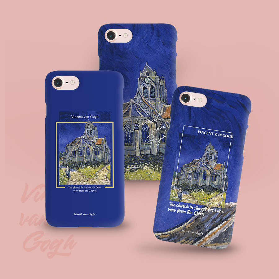 오베르의 교회, 빈센트 반 고흐 폰케이스 디자인 슬림 젤리 범퍼 카드 아이폰 15 갤럭시 S24