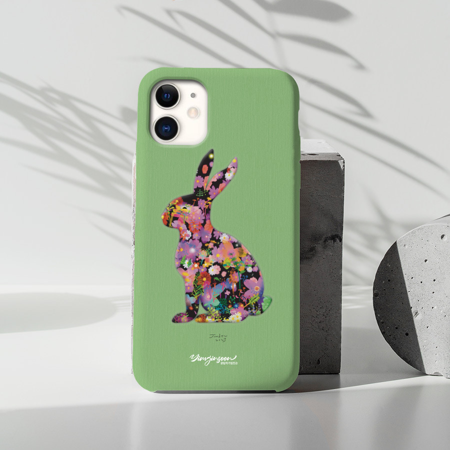 Flower Rabbit, 글림작가 임진순 폰케이스 디자인 슬림 젤리 범퍼 카드 아이폰 15 갤럭시 S24