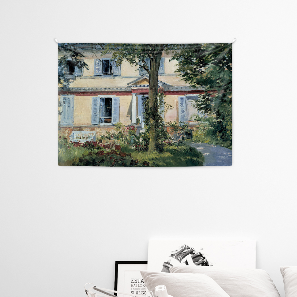 The House at Rueil, 에두아르 마네 천 패브릭 포스터 쉬폰 명화 그림 벽걸이 창문가리개 태피스트리 A규격