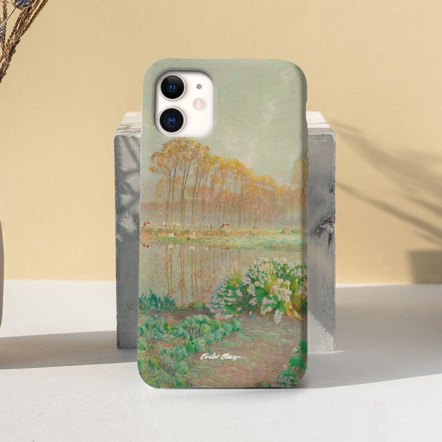 Landscape with pond and bloom, 에밀 클라우스 폰케이스 디자인 슬림 젤리 범퍼 카드 아이폰 15 갤럭시 S24