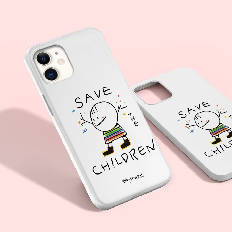 Save the Children, 글림작가 임진순 폰케이스 디자인 슬림 젤리 범퍼 카드 아이폰 15 갤럭시 S23