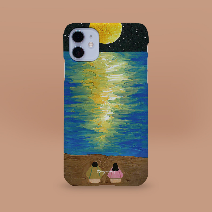 달빛 아래서, 키니문 폰케이스 디자인 슬림 젤리 범퍼 카드 아이폰 15 갤럭시 S24
