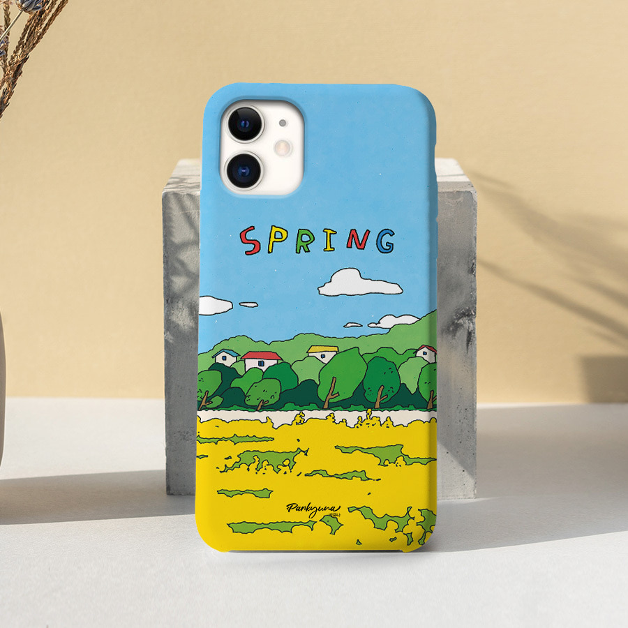 spring, 박유나 폰케이스 디자인 슬림 젤리 범퍼 아이폰 15 갤럭시 S24