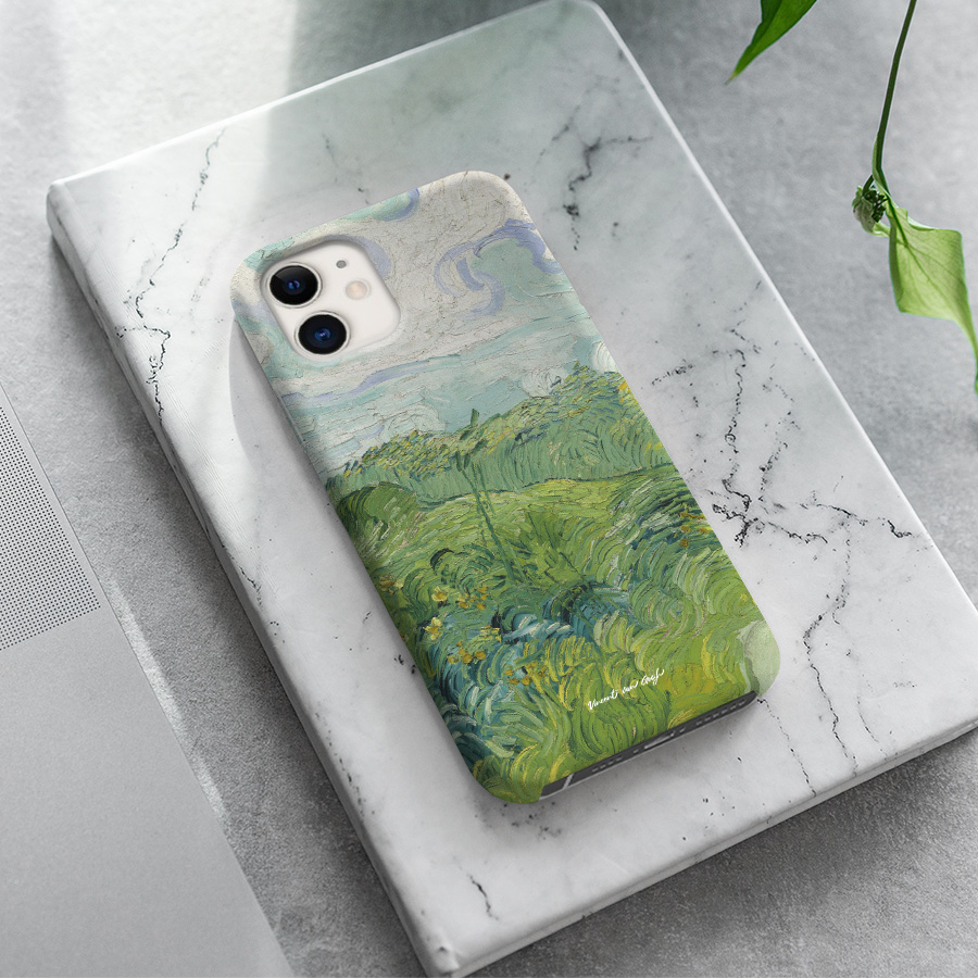 녹색밀밭  오베르, 빈센트 반 고흐 폰케이스 디자인 슬림 젤리 범퍼 카드 아이폰 15 갤럭시 S24