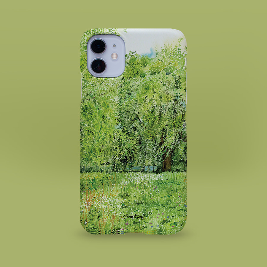 초록의 공간, 김소라 폰케이스 디자인 슬림 젤리 범퍼 아이폰 15 갤럭시 S24