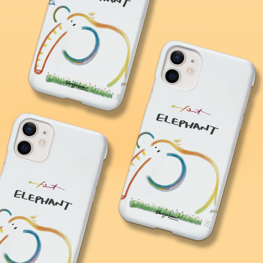 Enfant Elephant, 글림작가 임진순 폰케이스 디자인 슬림 젤리 범퍼 카드 아이폰 15 갤럭시 S24