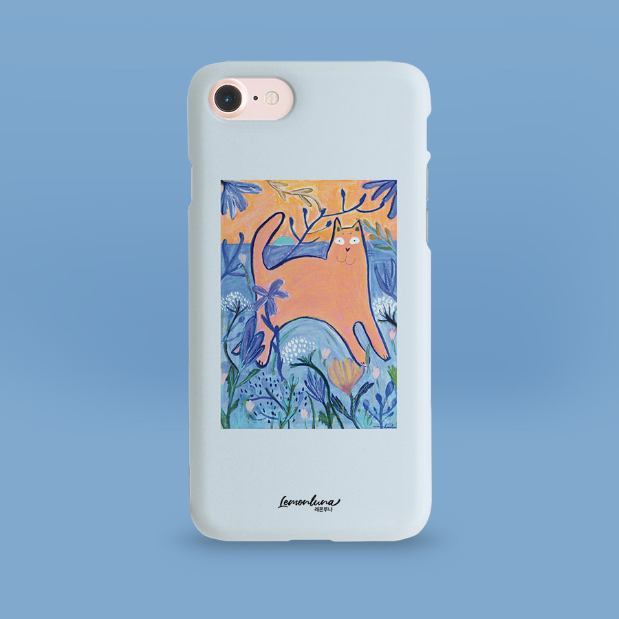 일몰 바다 고양이, 레몬루나 폰케이스 디자인 슬림 젤리 범퍼 카드 아이폰 15 갤럭시 S24