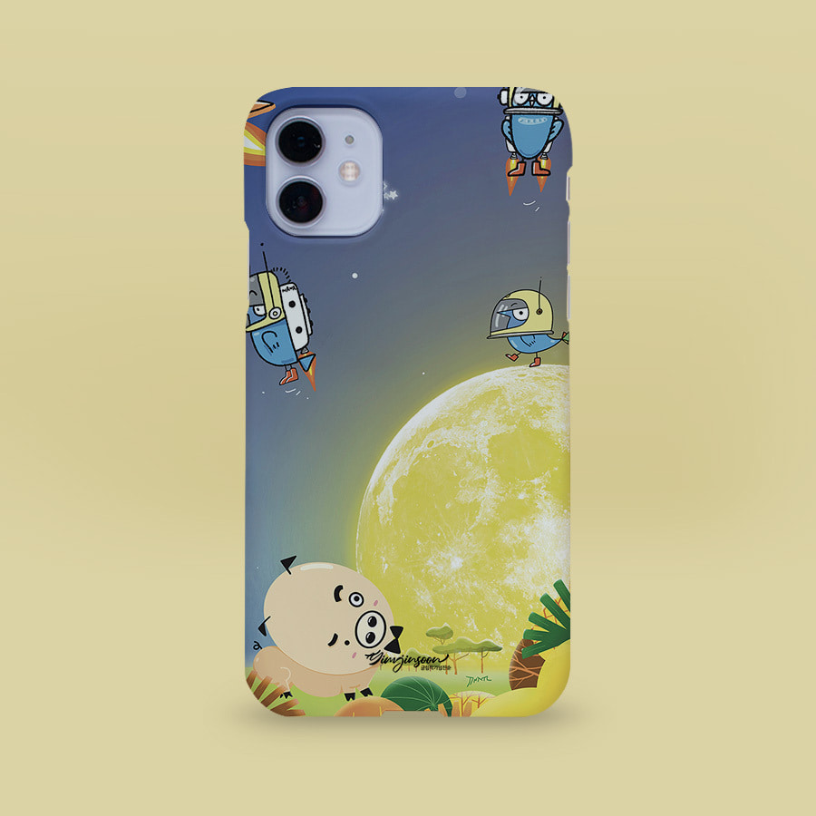 우주 파랑새와 moonpig, 글림작가임진순 폰케이스 디자인 슬림 젤리 범퍼 카드 아이폰 15 갤럭시 S24
