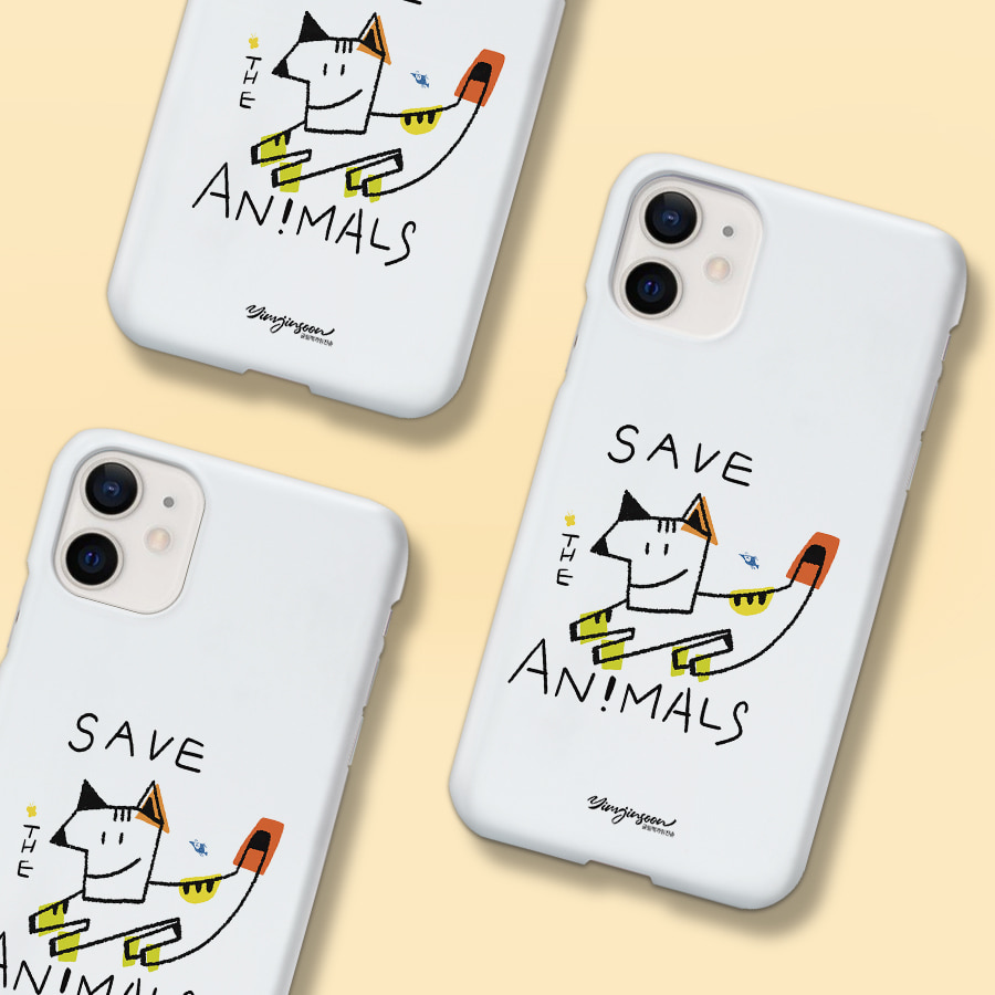 Save the Animals, 글림작가 임진순 폰케이스 디자인 슬림 젤리 범퍼 카드 아이폰 15 갤럭시 S23