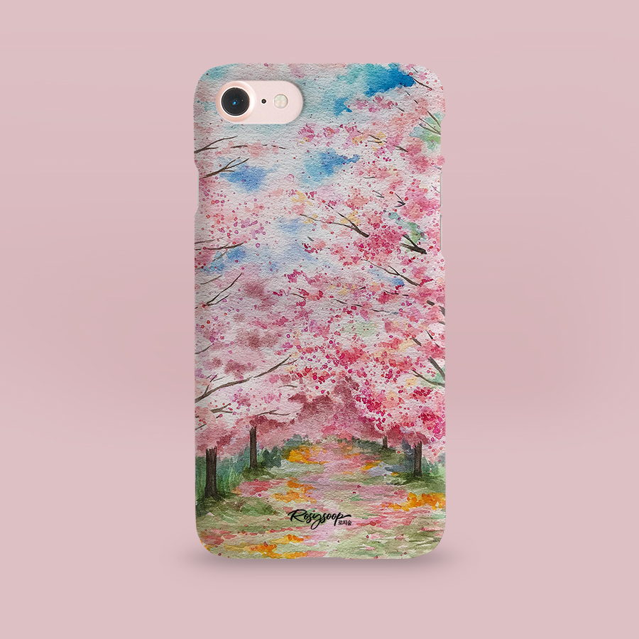 벚꽃으로 물드는 거리, 로지숲 작가 폰케이스 아이폰 15 갤럭시 S24 플립 폴드