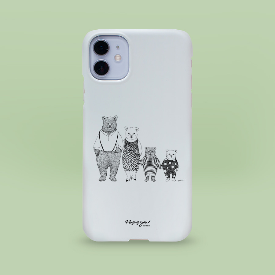 곰가족 4인, 뮤즈이즈유 작가 폰케이스 아이폰 15 갤럭시 S24 플립 폴드